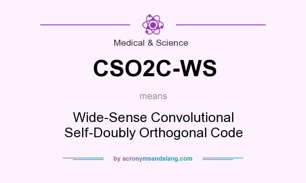 What does CSO2C-WS mean? It stands for Wide-Sense Convolutional Self-Doubly Orthogonal Code