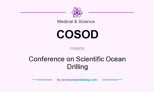 What does COSOD mean? It stands for Conference on Scientific Ocean Drilling