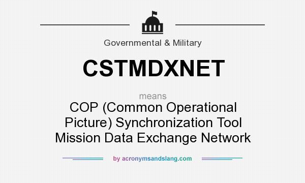 What does CSTMDXNET mean? It stands for COP (Common Operational Picture) Synchronization Tool Mission Data Exchange Network