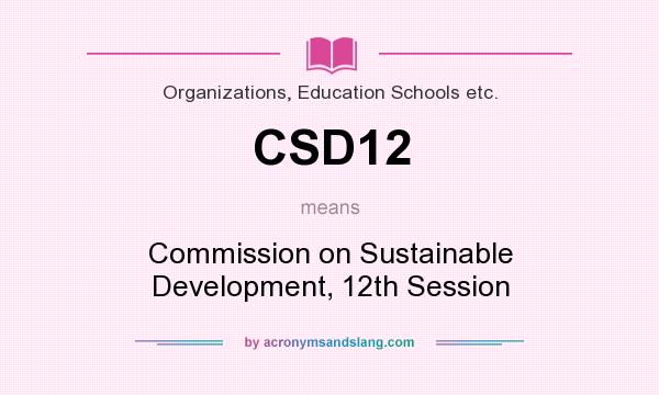 What does CSD12 mean? It stands for Commission on Sustainable Development, 12th Session