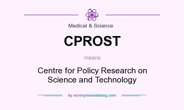 What does CPROST mean? It stands for Centre for Policy Research on Science and Technology