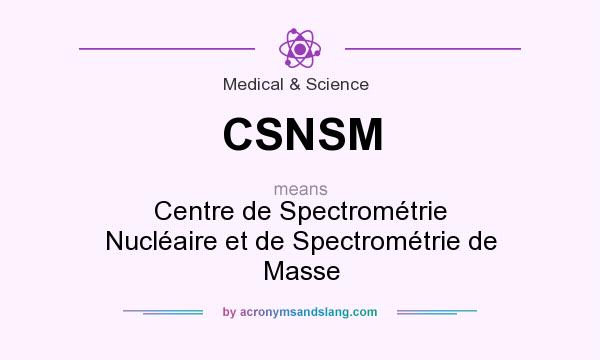 What does CSNSM mean? It stands for Centre de Spectrométrie Nucléaire et de Spectrométrie de Masse