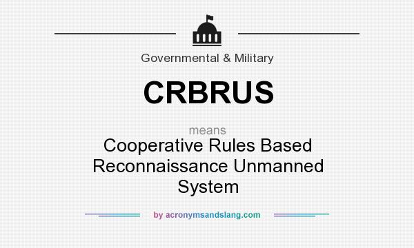 What does CRBRUS mean? It stands for Cooperative Rules Based Reconnaissance Unmanned System