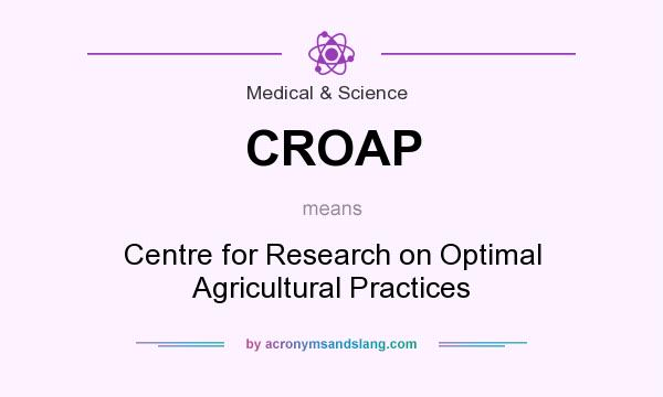 What does CROAP mean? It stands for Centre for Research on Optimal Agricultural Practices