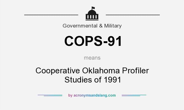 What does COPS-91 mean? It stands for Cooperative Oklahoma Profiler Studies of 1991