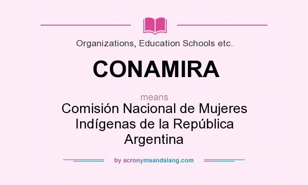 What does CONAMIRA mean? It stands for Comisión Nacional de Mujeres Indígenas de la República Argentina