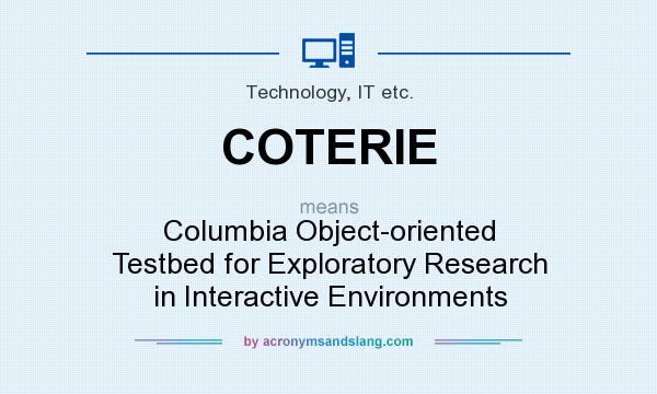 What does COTERIE mean? It stands for Columbia Object-oriented Testbed for Exploratory Research in Interactive Environments