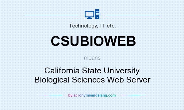 What does CSUBIOWEB mean? It stands for California State University Biological Sciences Web Server