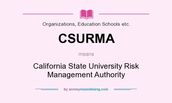 What does CSURMA mean? It stands for California State University Risk Management Authority