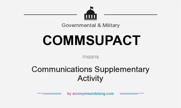 What does COMMSUPACT mean? It stands for Communications Supplementary Activity