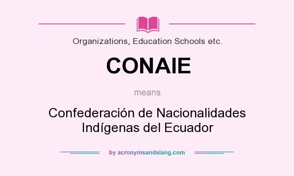 What does CONAIE mean? It stands for Confederación de Nacionalidades Indígenas del Ecuador