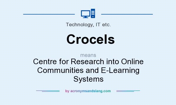 What does Crocels mean? It stands for Centre for Research into Online Communities and E-Learning Systems