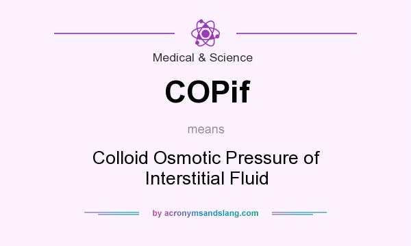 What does COPif mean? It stands for Colloid Osmotic Pressure of Interstitial Fluid