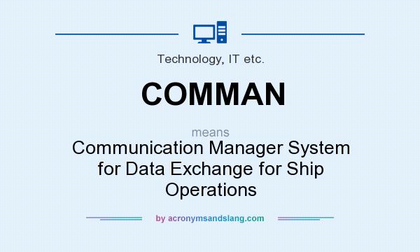 What does COMMAN mean? It stands for Communication Manager System for Data Exchange for Ship Operations