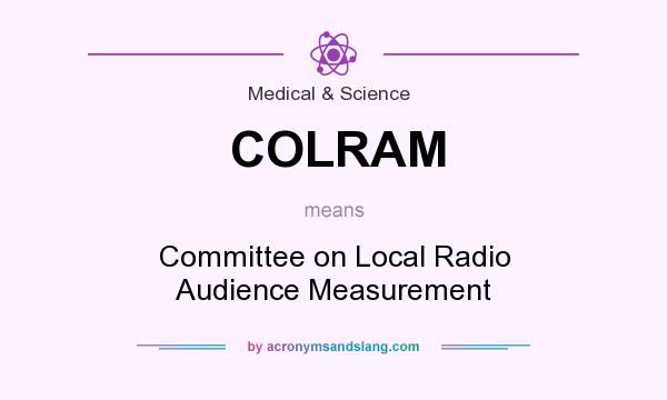 What does COLRAM mean? It stands for Committee on Local Radio Audience Measurement