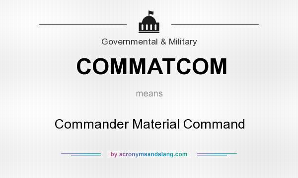 What does COMMATCOM mean? It stands for Commander Material Command