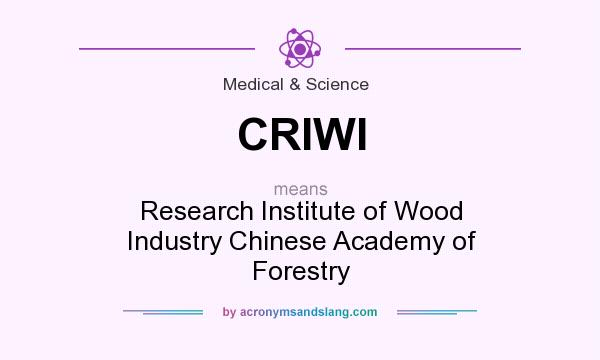 What does CRIWI mean? It stands for Research Institute of Wood Industry Chinese Academy of Forestry