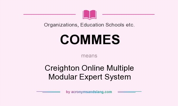 What does COMMES mean? It stands for Creighton Online Multiple Modular Expert System