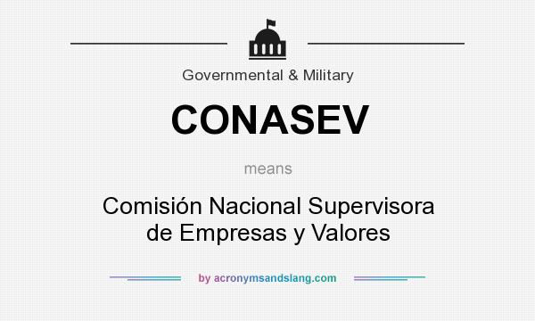 What does CONASEV mean? It stands for Comisión Nacional Supervisora de Empresas y Valores