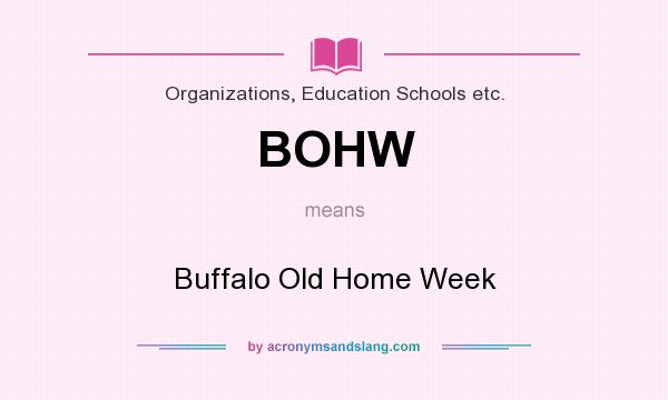 What does BOHW mean? It stands for Buffalo Old Home Week