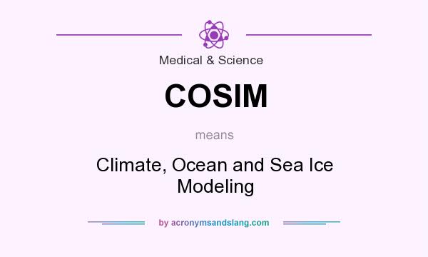 What does COSIM mean? It stands for Climate, Ocean and Sea Ice Modeling