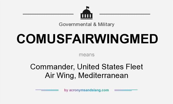 What does COMUSFAIRWINGMED mean? It stands for Commander, United States Fleet Air Wing, Mediterranean