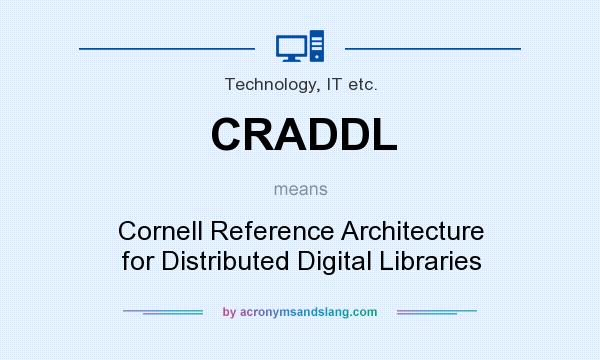 What does CRADDL mean? It stands for Cornell Reference Architecture for Distributed Digital Libraries
