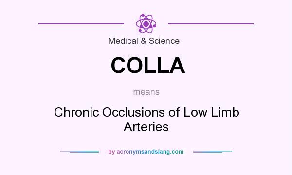 What does COLLA mean? It stands for Chronic Occlusions of Low Limb Arteries