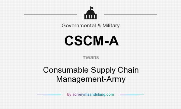 What does CSCM-A mean? It stands for Consumable Supply Chain Management-Army