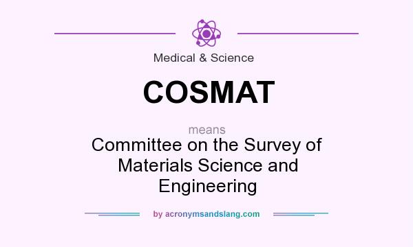 What does COSMAT mean? It stands for Committee on the Survey of Materials Science and Engineering