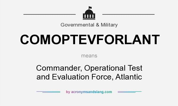 What does COMOPTEVFORLANT mean? It stands for Commander, Operational Test and Evaluation Force, Atlantic