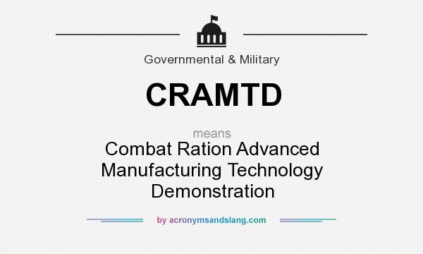 What does CRAMTD mean? It stands for Combat Ration Advanced Manufacturing Technology Demonstration