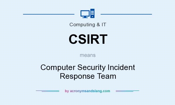 What does CSIRT mean? It stands for Computer Security Incident Response Team