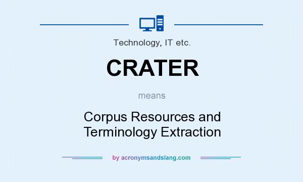 What does CRATER mean? It stands for Corpus Resources and Terminology Extraction