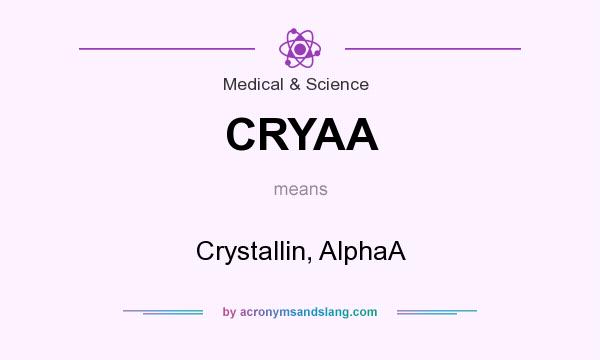 What does CRYAA mean? It stands for Crystallin, AlphaA