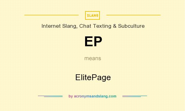 What does EP mean? It stands for ElitePage