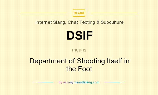 What does DSIF mean? It stands for Department of Shooting Itself in the Foot