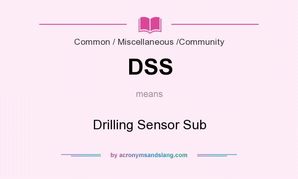 What does DSS mean? It stands for Drilling Sensor Sub