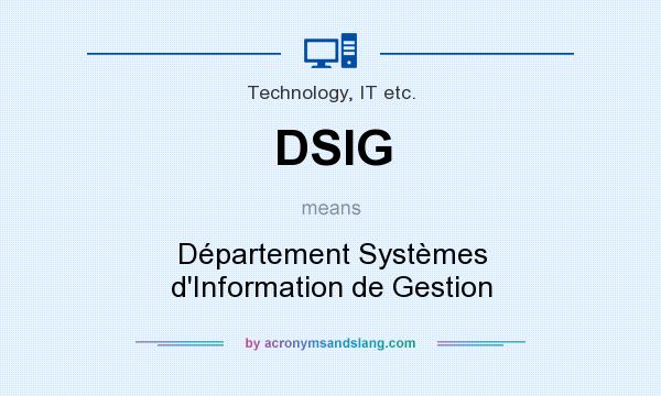 What does DSIG mean? It stands for Département Systèmes d`Information de Gestion