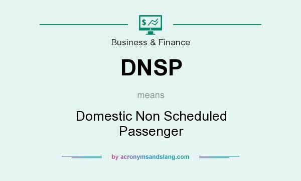 What does DNSP mean? It stands for Domestic Non Scheduled Passenger