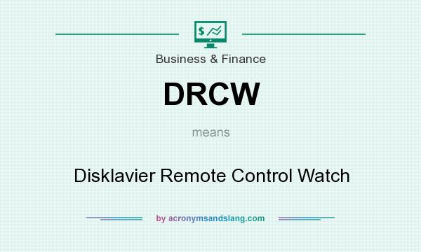 What does DRCW mean? It stands for Disklavier Remote Control Watch