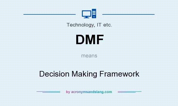 What does DMF mean? It stands for Decision Making Framework