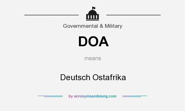 What does DOA mean? It stands for Deutsch Ostafrika