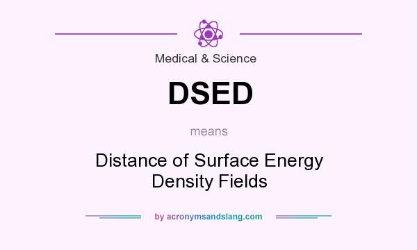 What does DSED mean? It stands for Distance of Surface Energy Density Fields