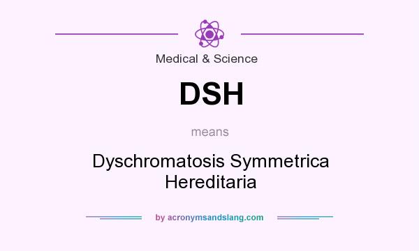 What does DSH mean? It stands for Dyschromatosis Symmetrica Hereditaria
