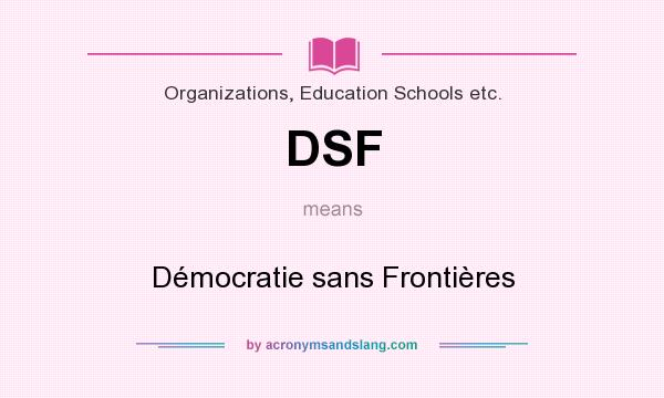 What does DSF mean? It stands for Démocratie sans Frontières