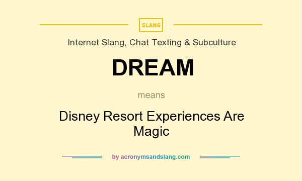 What does DREAM mean? It stands for Disney Resort Experiences Are Magic