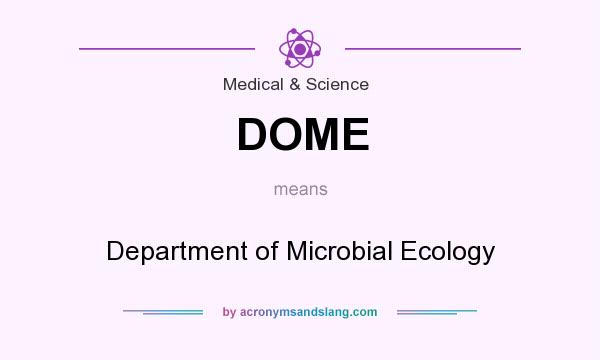 What does DOME mean? It stands for Department of Microbial Ecology