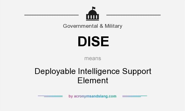 What does DISE mean? It stands for Deployable Intelligence Support Element