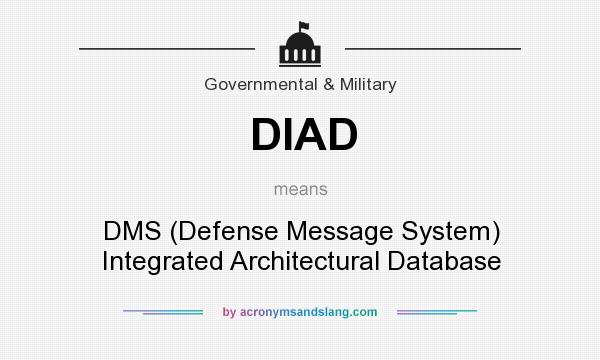 What does DIAD mean? It stands for DMS (Defense Message System) Integrated Architectural Database